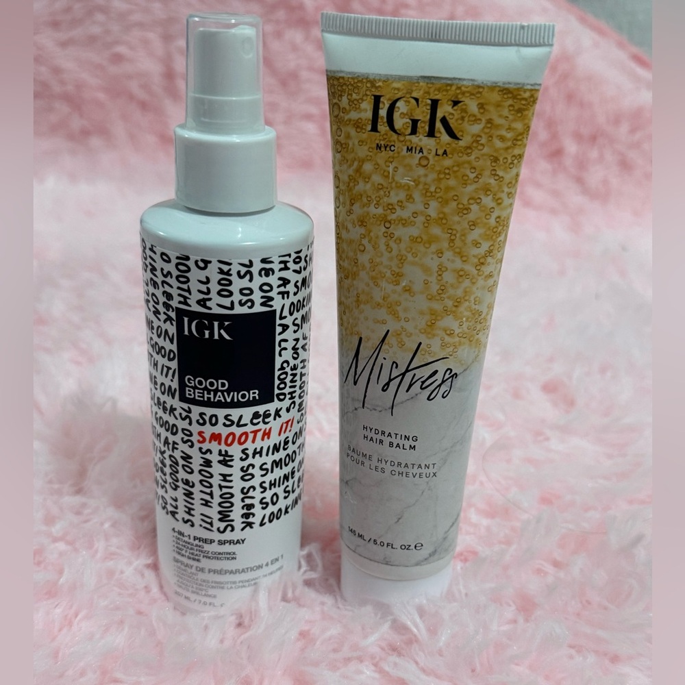 IGK Haircare Duo Mistress Hydrating Hair Balm & Good Behavior 4-In-1 Prep Spray